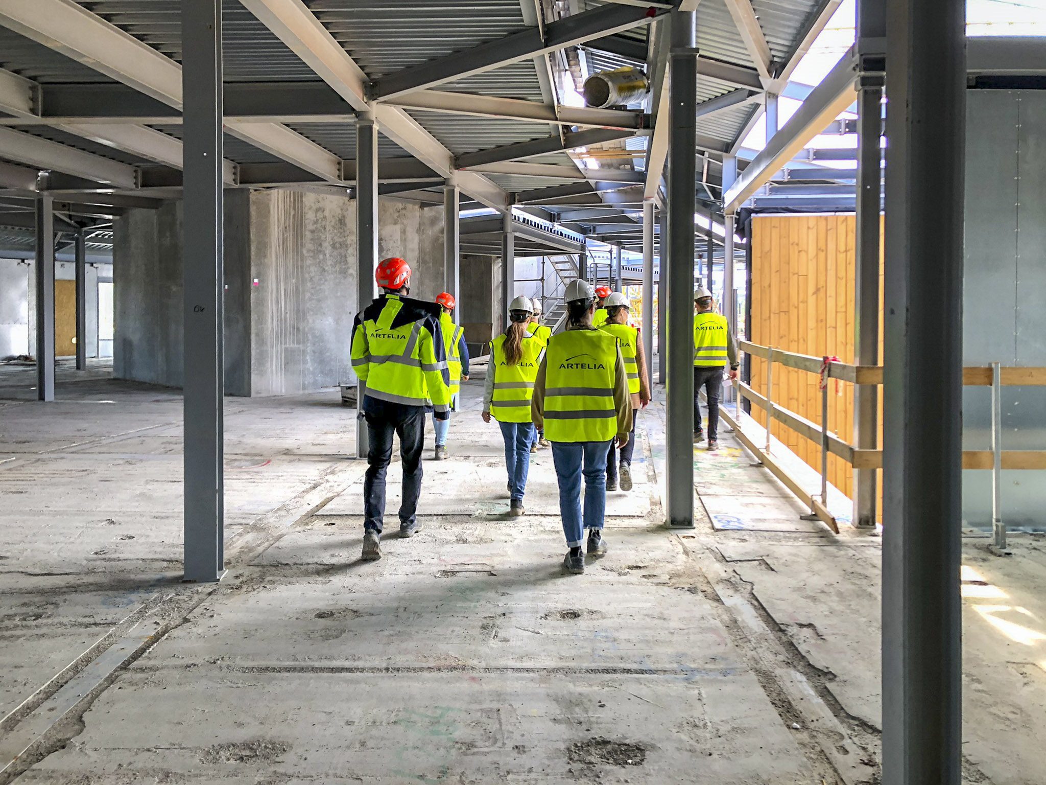 Artelia medarbejdere på byggeplads